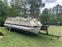 Party Barge 24' Xpress w/ 70hp Johnson- condition