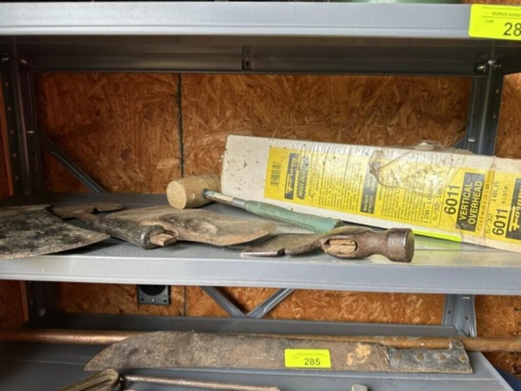 Hatchet, welding rods, axe heads