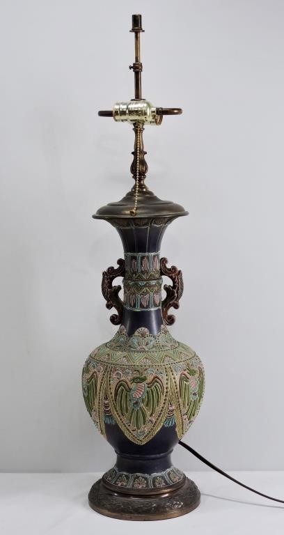 Antique Amphora Enameled Lamp