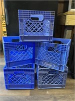 5 plastic milk crates