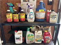 Weed killer and misc on top 2 shelves