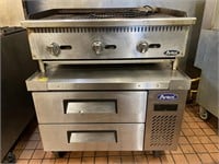 Gas Radiant Broiler & Undercounter 2 Drawer Cooler