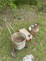 Spreader, gas tank, propane bottle