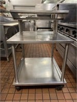 Stainless 2 Tier Rolling Appliance Table