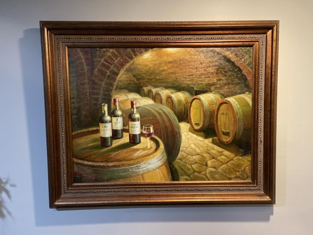 Large ‘Wine Cellar’ Original Oil Painting