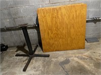 6 Double Plywood 36" Table Tops & Metal Base (7)