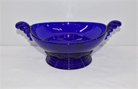 Cobalt Blue Glass Handled Bowl