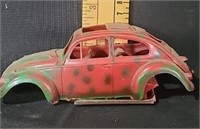 Plastic VW beetle model car and parts