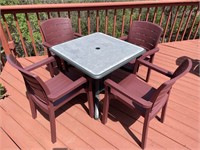 Grosfillex Vinyl Patio Table & 4 Chairs