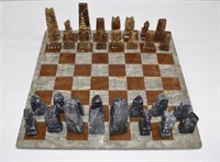 Hand Carved Mexican Aztec Stone Chess Set