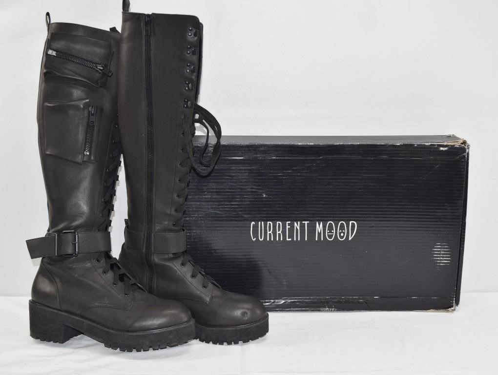 Current Mood Obsidian Pocket Combat Boots
