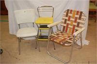 Vintage Cosco Step Stool/Seat & 2 Chairs