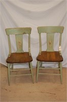 2 Painted Wood Chairs