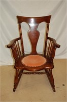Wood Rocking Chair W/ Padded Seat