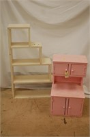 Mini Pink Hutch & White Cubbie Shelve