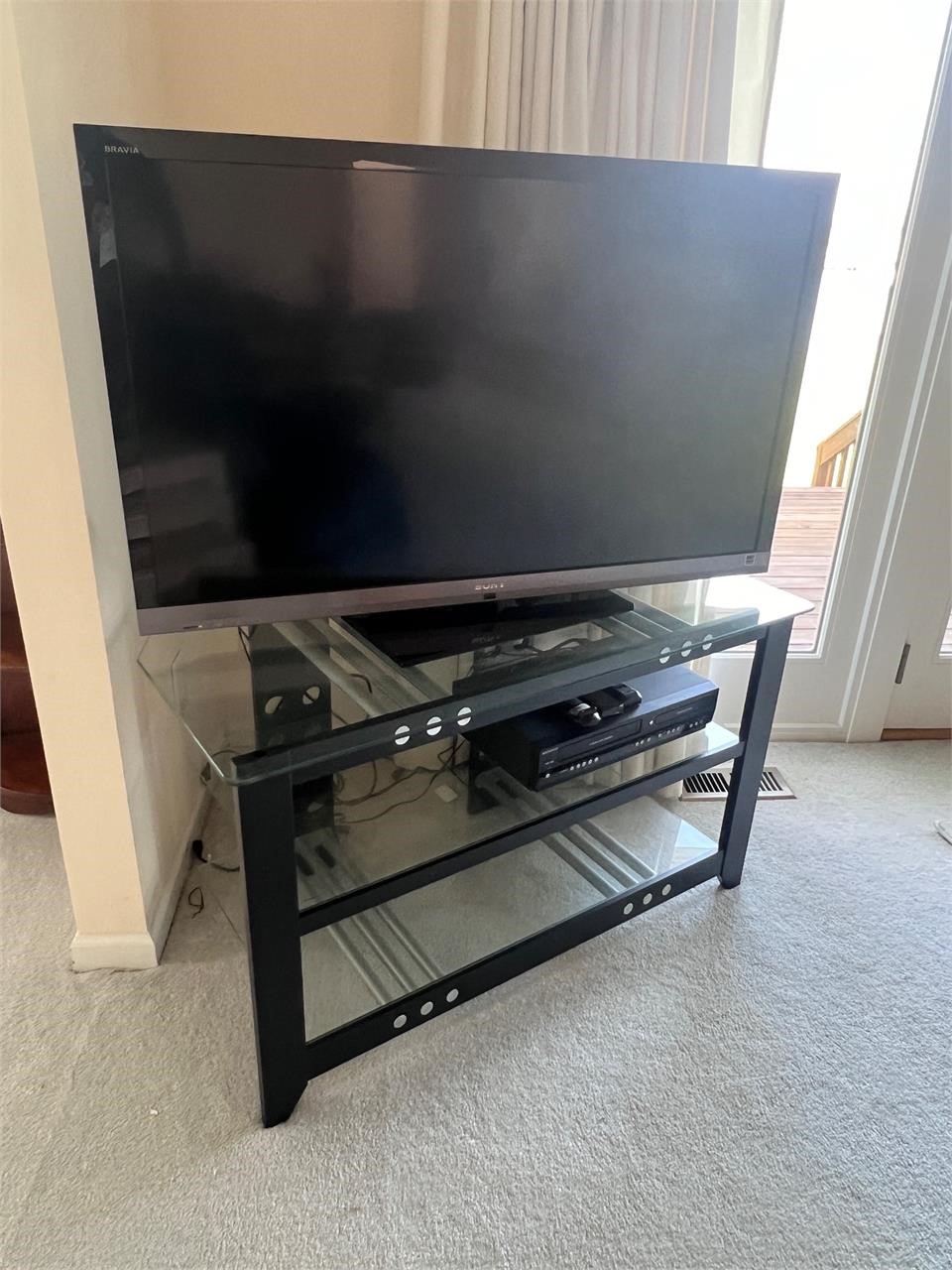 46” Sony television & tv stand & vcr vhs