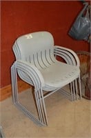 4 Molded Plastic & Metal Chairs