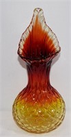 Amberina Art Glass Vase 9" H