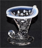 Fenton Cornucopia Hobnail Artglass Vase 3.5" H