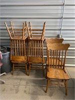 Set of six solid wood chairs