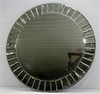 Modern Beveled Round Wall Mirror