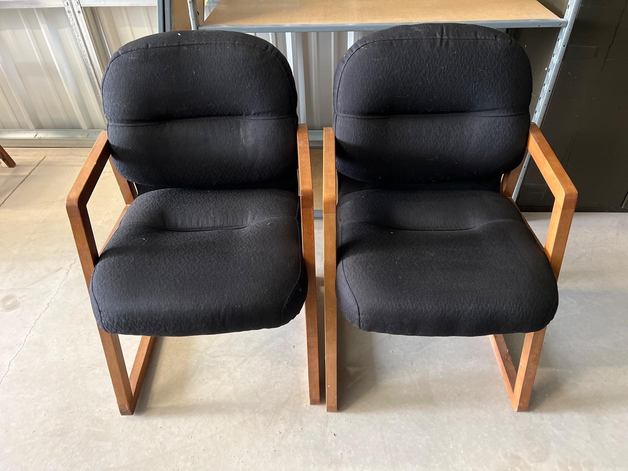 Two cushioned armchairs