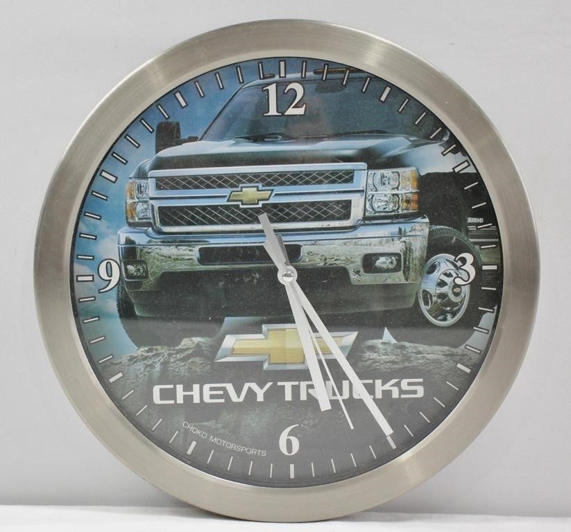 Chevy Truck Choko Motorsports Chrome Wall Clock