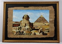 The Great Sphinx of Giza Papyrus Painting - Signed