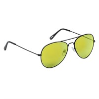 Black/Yellow Aviator Sunglasses