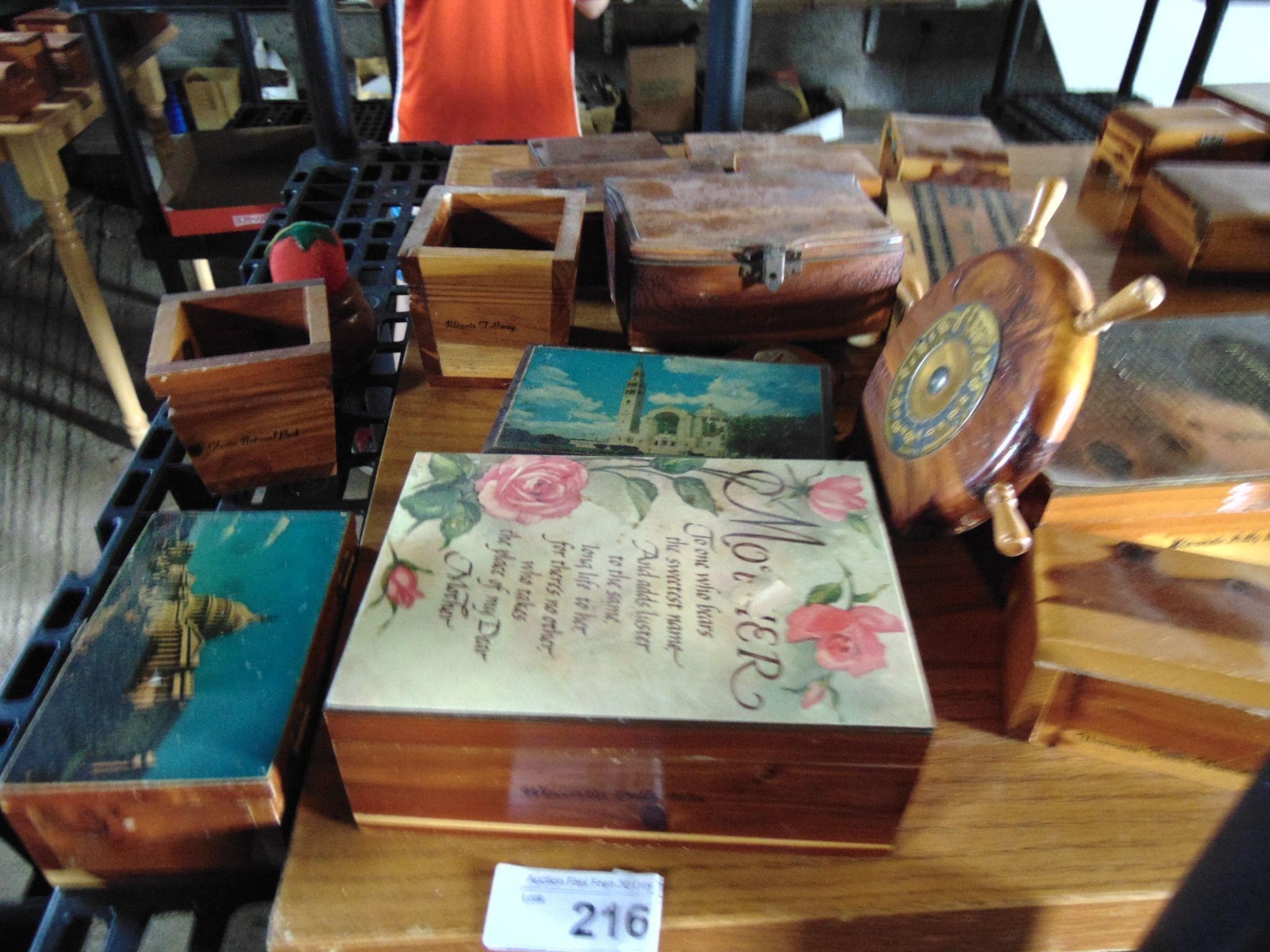 Vintage Wood Boxes, Cribbage Board, and More