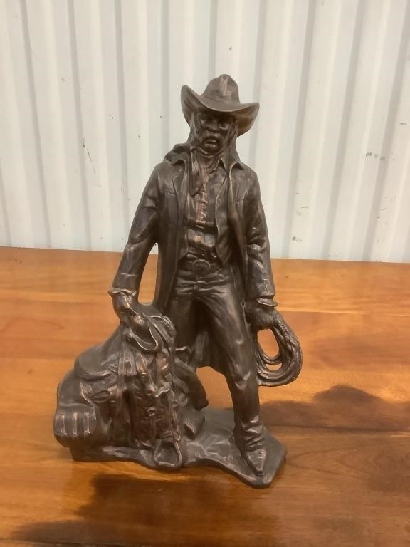 Ceramic cowboy figurine 18 inches