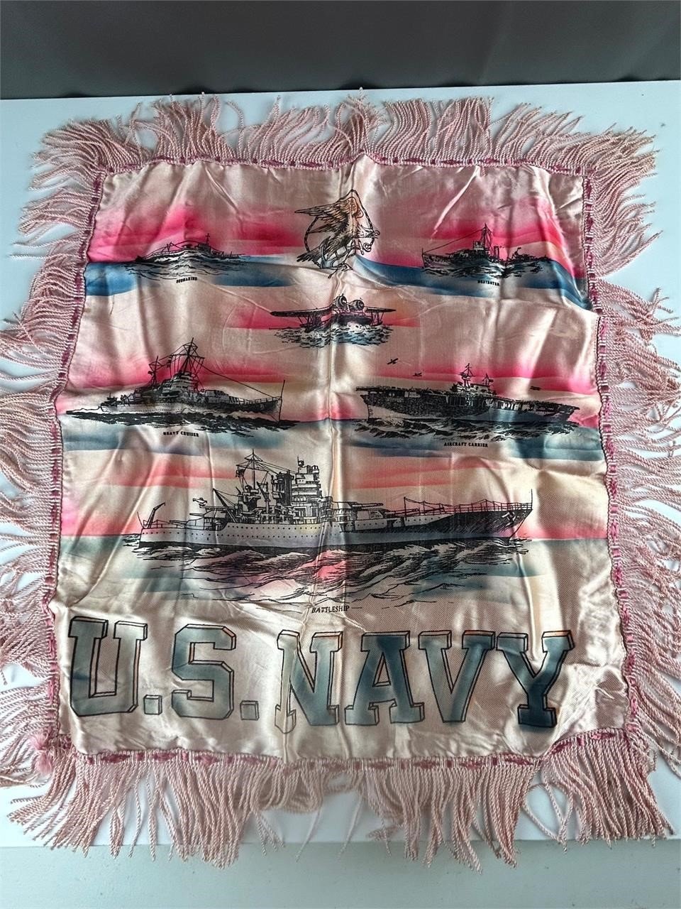 Vintage Silk US Navy banner