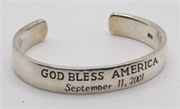 A Patriotic Sterling Silver Cuff Bracelet “God