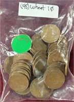 APPROX 45 MIXED DATE WHEAT CENTS