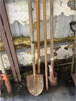 Shovel, Post Hold Digger with broken handle, and