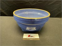 Blue Stoneware Bowl Marked USA