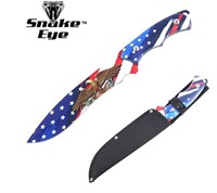 Snake Eye American Eagle Flag Fixed Blade Knife