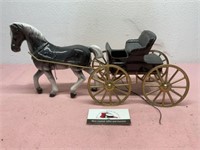Vintage ceramic horse and buggy