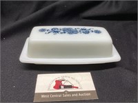 Old Towne blue butter dish. Pyrex