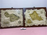Wooden island map wall hanging