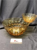 Amber Glassware bowl with dip