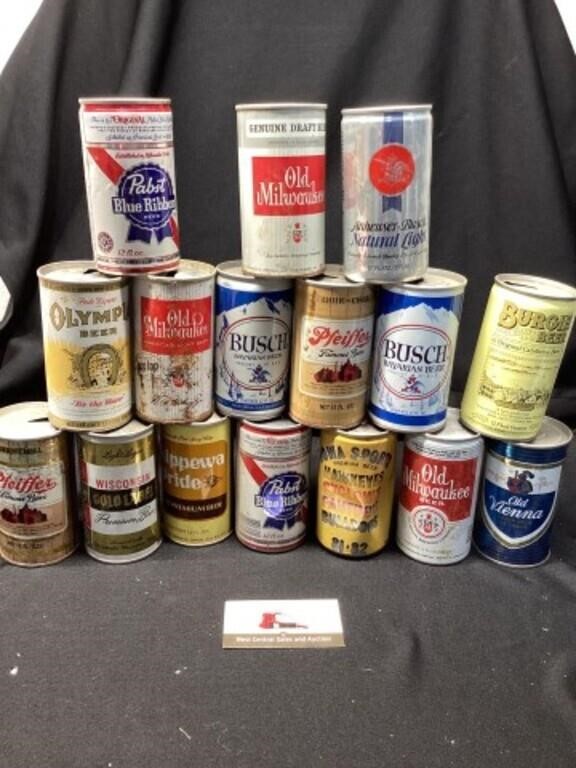 Vintage beer can collection