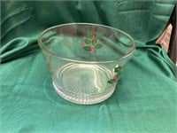 Vintage holly berry glass ice bucket