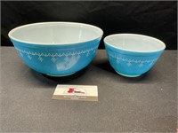 Pyrex Snowflake Blue Bowls