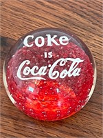 Coke is Coca-Cola Glass Paperweight