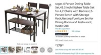 W555  soges 4 Person Dining Table Set, 43.3 inch