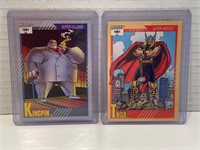 2 X 1991 Marvel Impel Cards Thor & Kingpin
