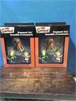 2 sets of the simpsons ornament sets