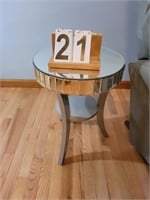 Mirror Top Lamp Table 21 X 16