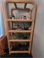 Wicker Shelf With Out Contents  78 X 36 X 20